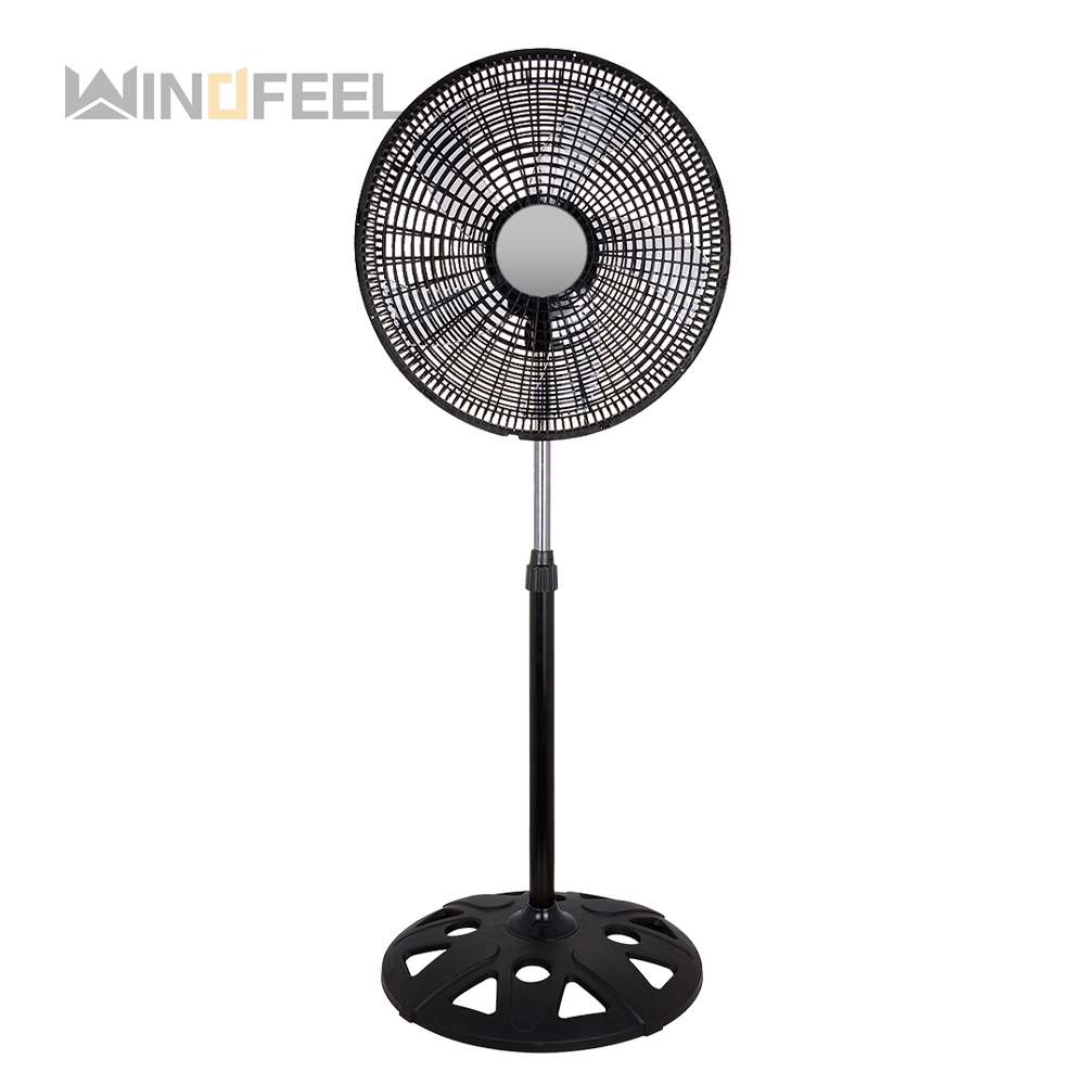 South american use 110v 220v 60hz bedroom floor stand fan with metal plastic 3 5 blades