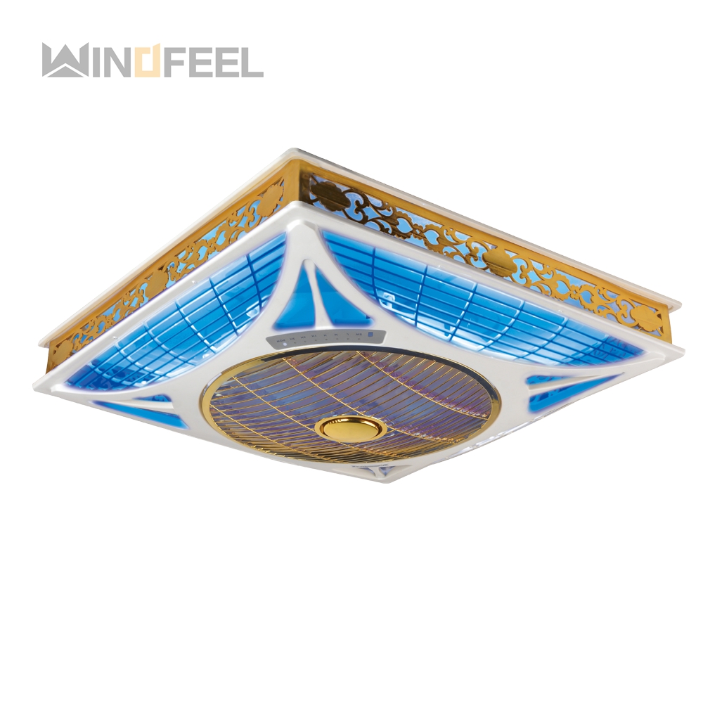 High Speed 1250 RPM Office 14 inch 2x2 Electric LED False Ceiling Fan with Remote Control 220V Light Kit