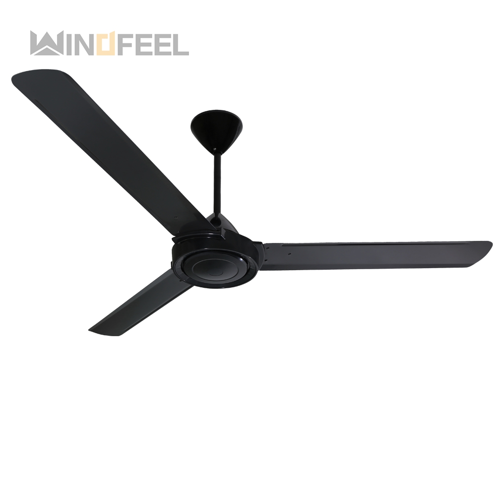 Black color 3 metal blade 56 inch ceiling fan for living room