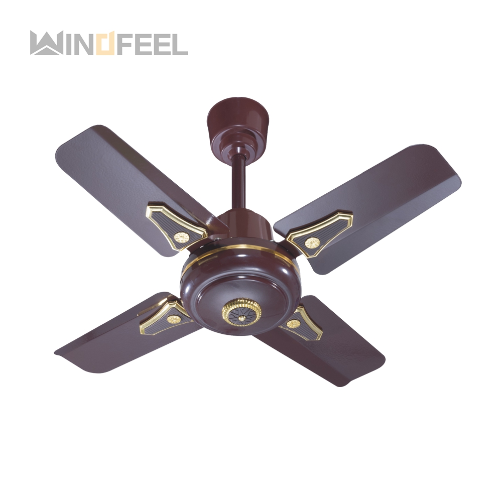 Brown color 4 metal blade ceiling fan with mechanical control