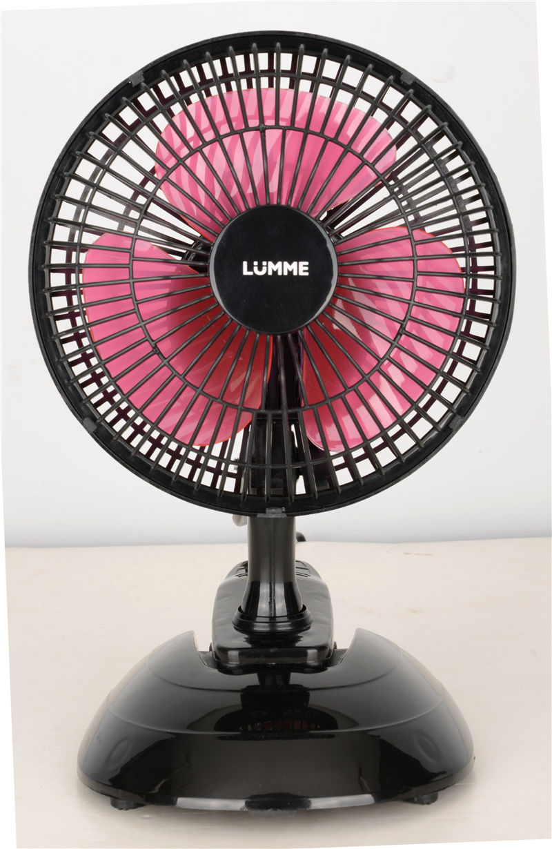 3 pink plastic blade desk stand table fan with mechanical speed control