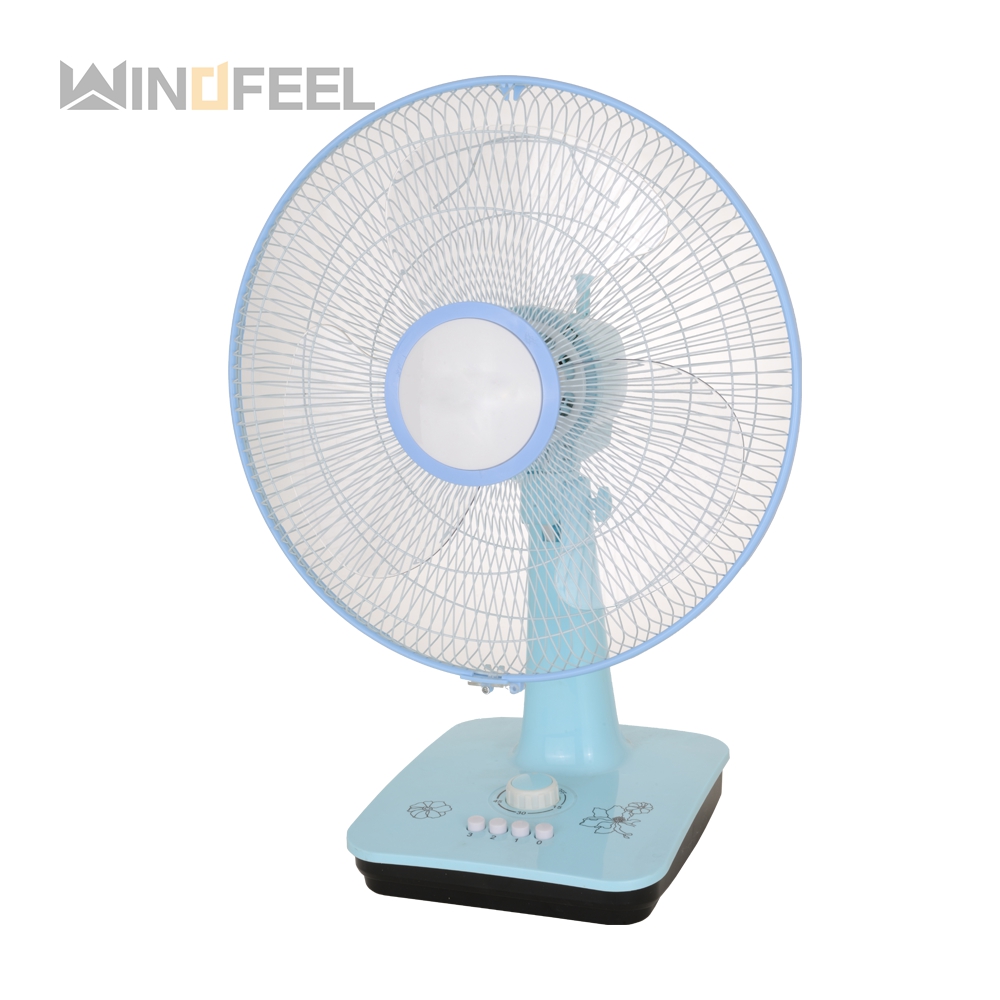 Vintage plastic 3 blade mechanical speed control round table desk fan for home