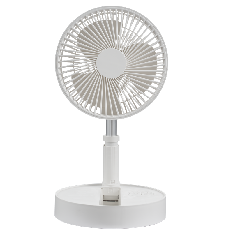 White metal 3 plastic blade table desk fan with adjustable height stem