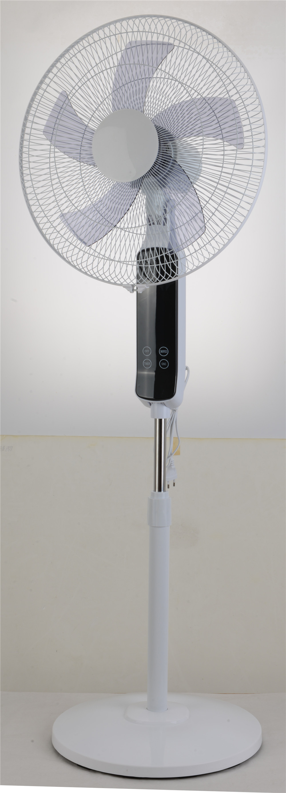 Adjustable height touch screen speed control plastic 5 blade stand fan for home office