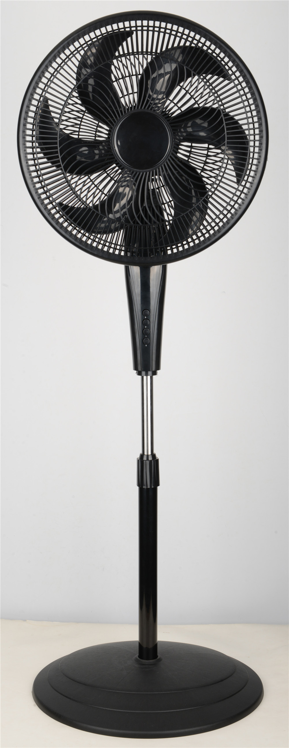6 plastic blade height adjustable metal stem stand fan
