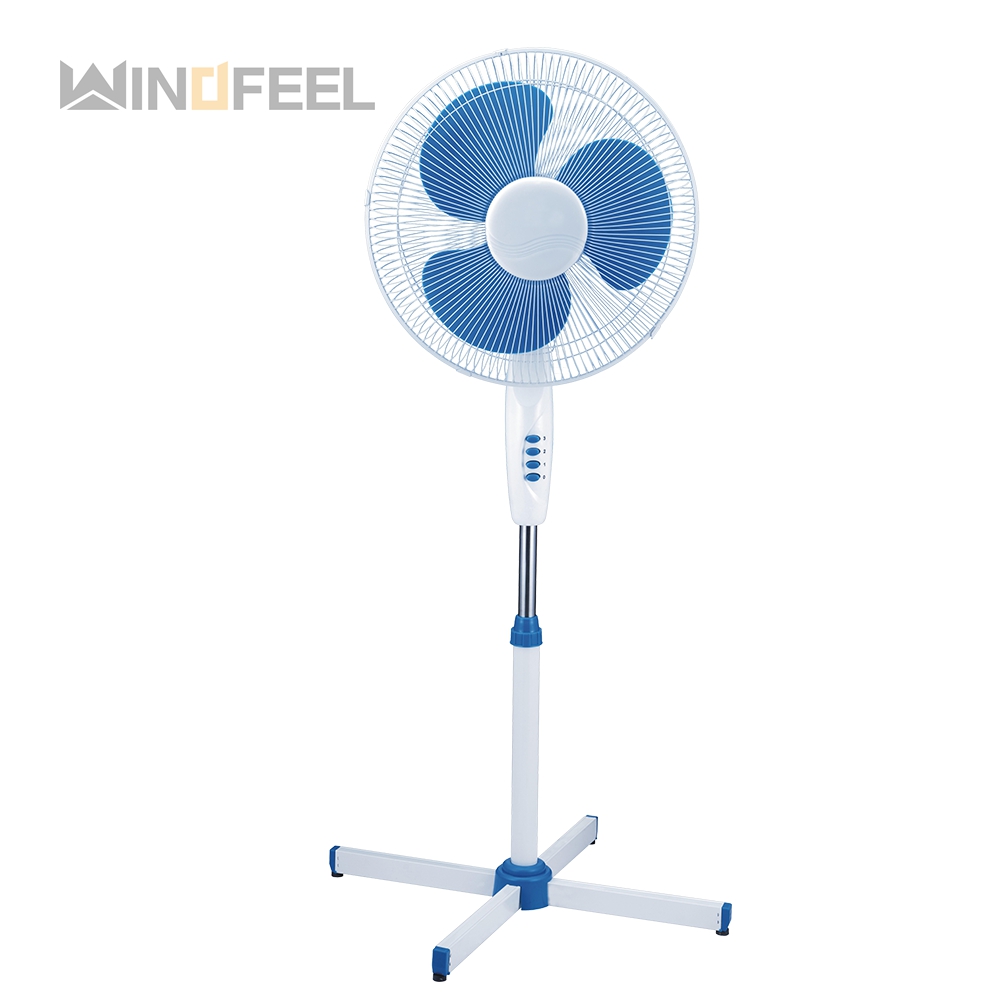Mechanical speed timer control board 3 plastic stand floor fan with adjustable height stem