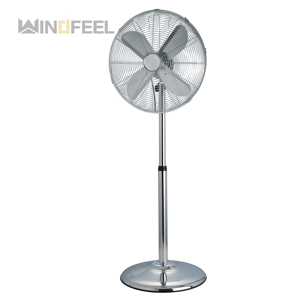 Metal Aluminum 4 blade metal adjustable height stand fan for living room office use