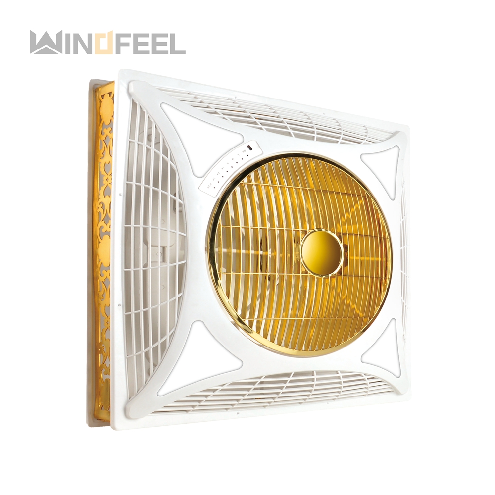Color yellow blue pink square ceiling led light fan