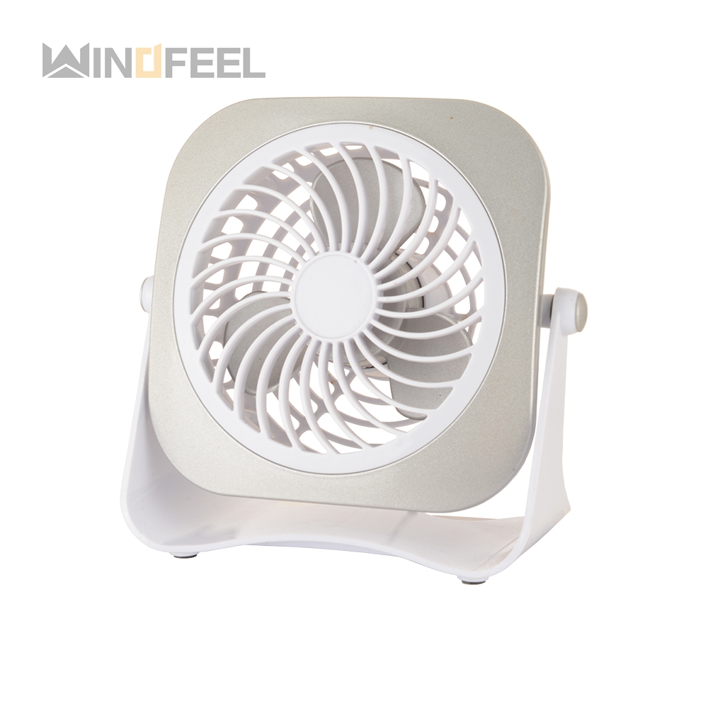 Square round 3 plastic blade electric usb shape table fan for office desk