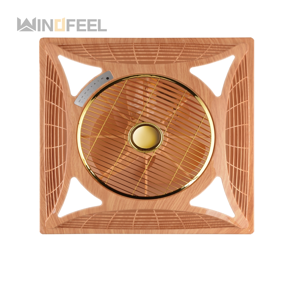 Led lighting 14 16 brown color inch luxury ceiling fan with side golden decoration