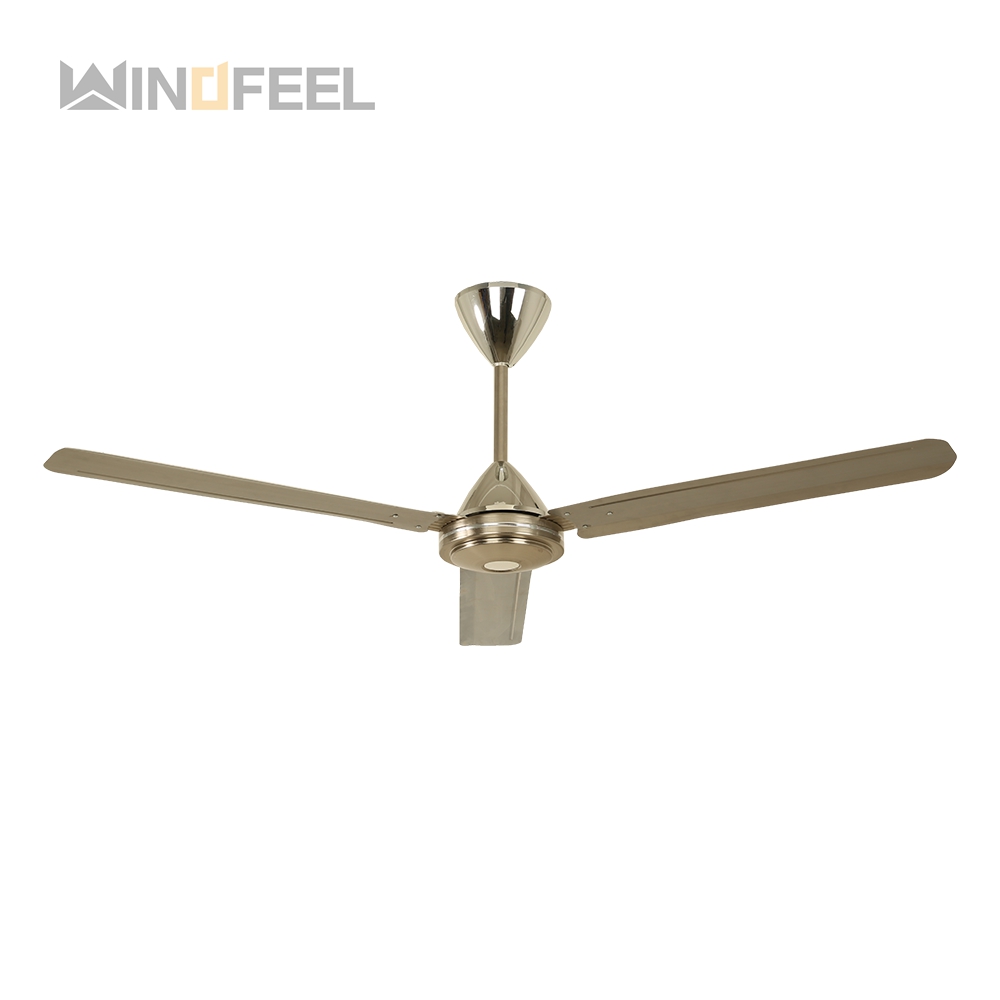 48inch 56inch 3 blade metal material gold color white ceiling fan with copper motor for home use