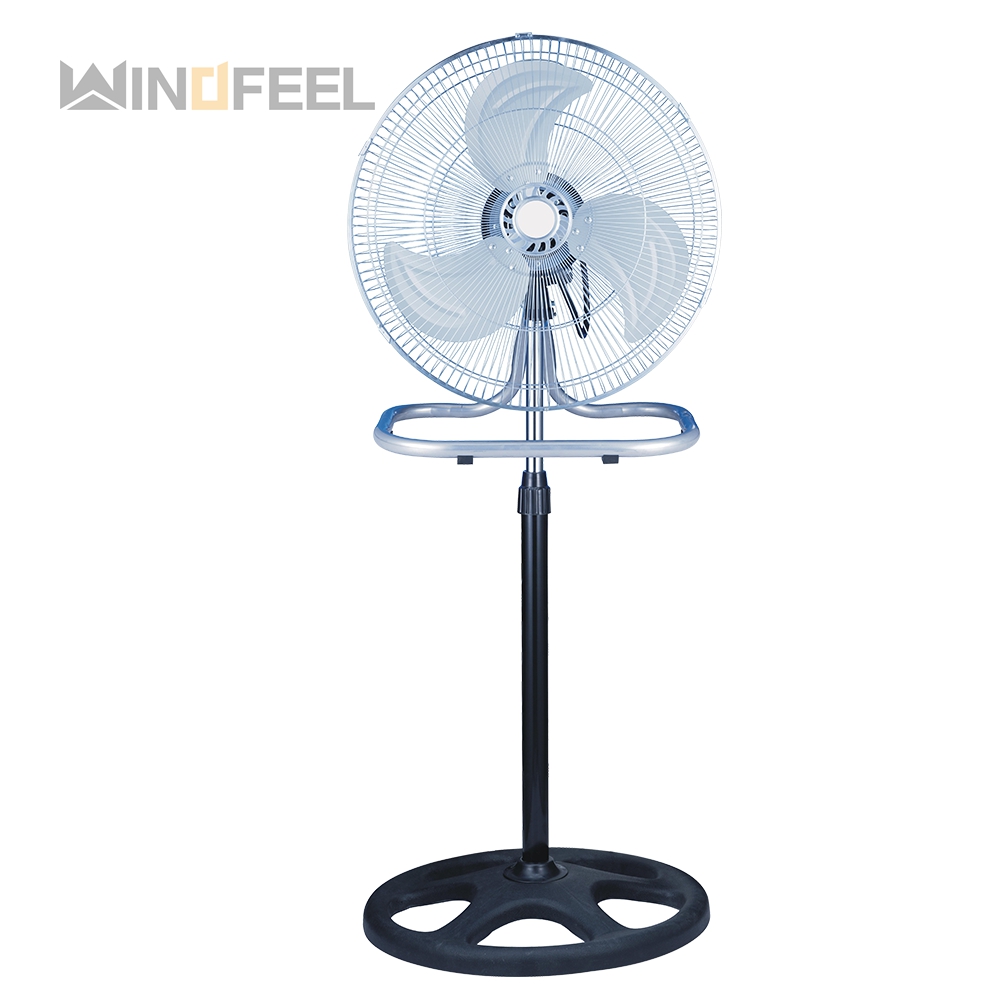 Color customize Silver blue 3 in 1 stand floor fan with 3 metal blade