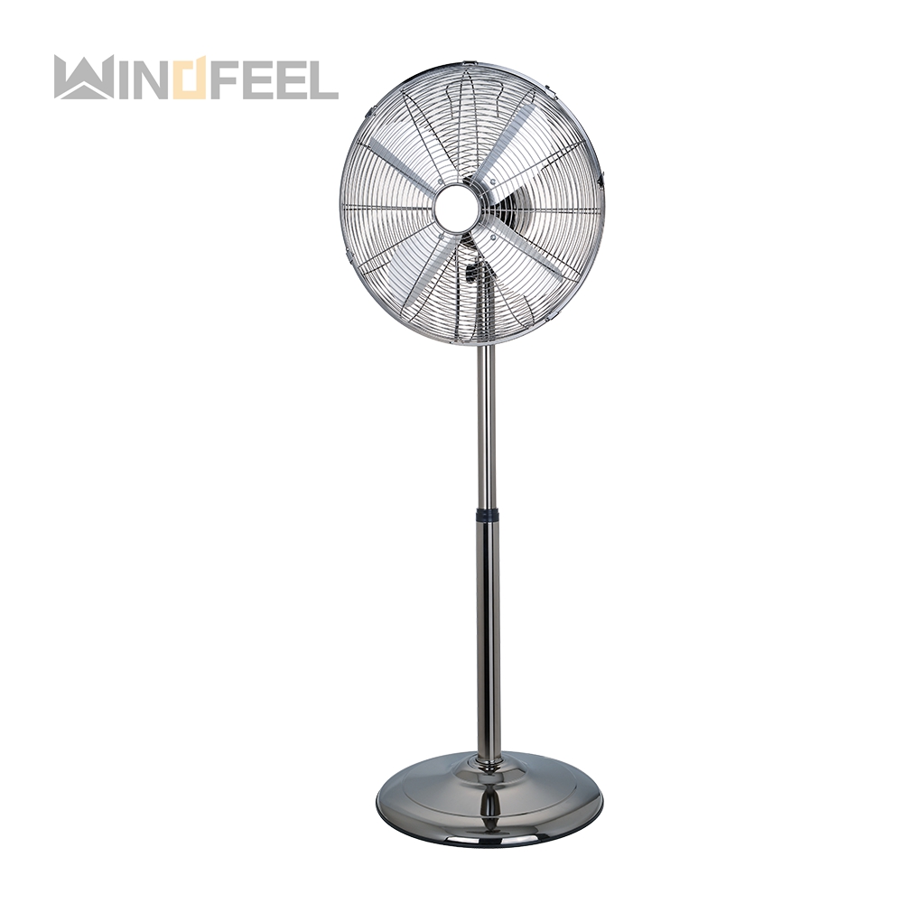Adjustable height 4 metal aluminum stainless steel blade stand fan with copper motor