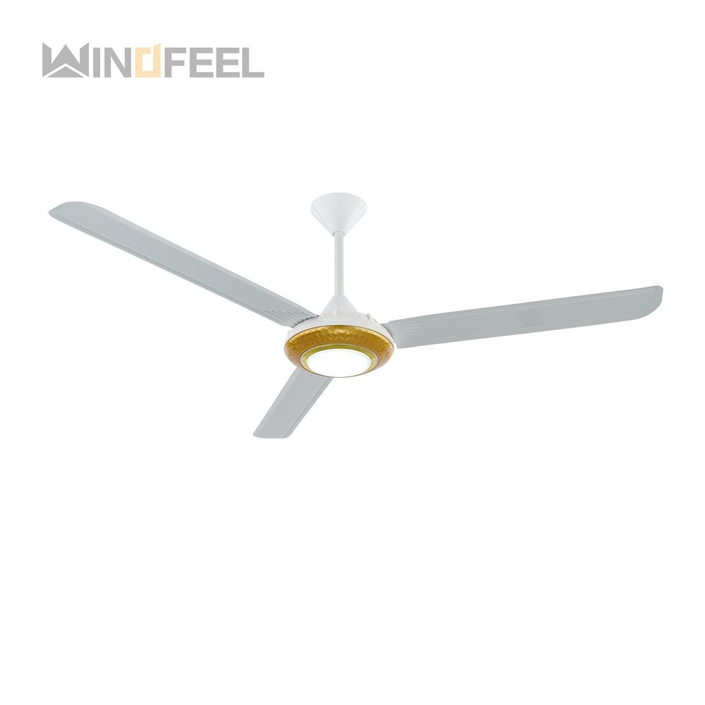 Led light 3 metal blade ceiling fan with mechanical speed control