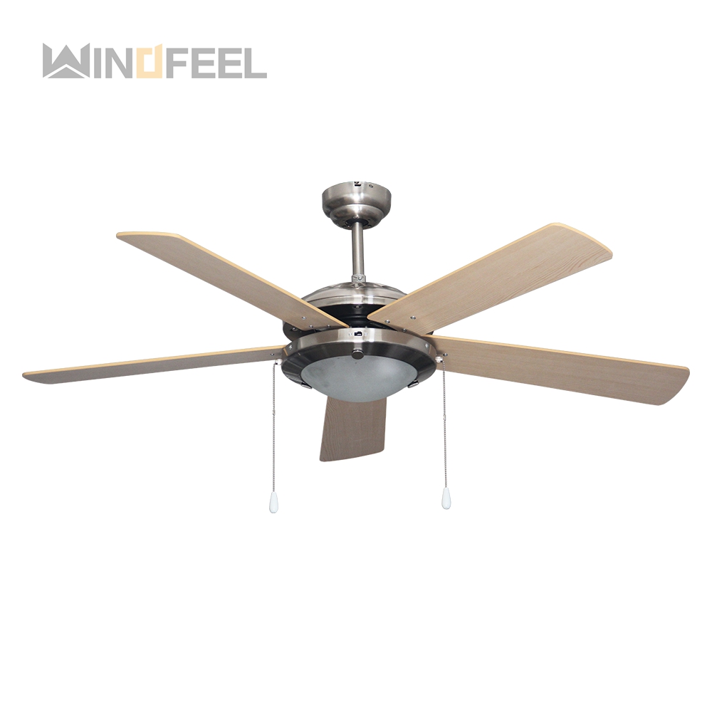 Copper motor metal wood material 5 blade ceiling fan with strap